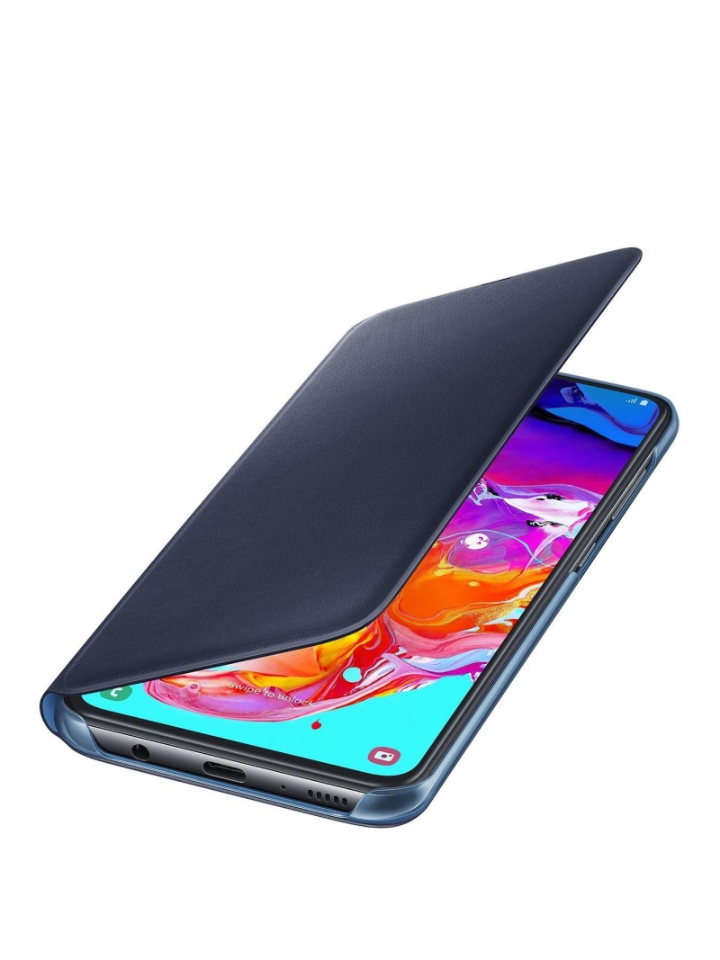 Bao Da Samsung Galaxy A70 Wallet Cover Chính Hãng thiết kế nhỏ gọn, có ngăn đưng card, bảo vệ điện thoại tránh va chạm và hạn chế trầy xước